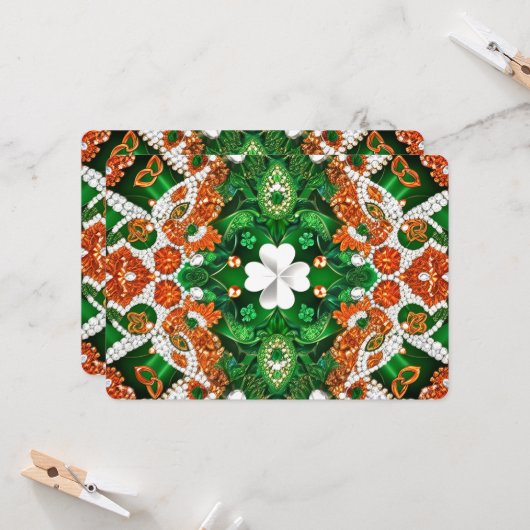 Besondere Einladungen für Irland Colors Design (Vorderseite/Rückseite Beispiel)