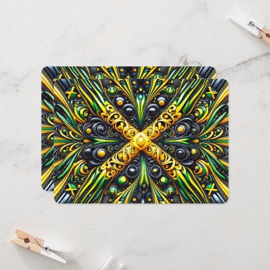 Besondere Einladungen für jamaikanisches Design (Vorderseite/Rückseite Beispiel)