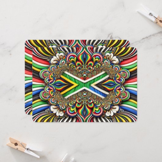 Besondere Einladungen für südafrikanisches Design (Vorderseite/Rückseite Beispiel)