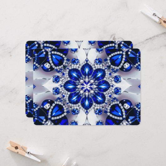 Besondere Einladungen mit blauweißem Design (Vorderseite/Rückseite Beispiel)