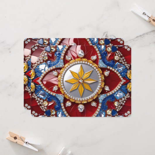 Besondere Einladungen mit kolumbianischem Design (Vorderseite/Rückseite Beispiel)