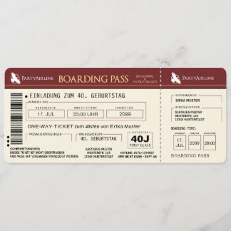 besondere Einladungskarte zum 40. Geburtstag Einladung