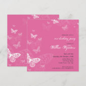 BESONDERE EREIGNISSE ERSUCHT: Schmetterlinge 2SQ Einladung (Vorne/Hinten)