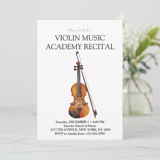 Besondere Erwägung der Violinmusikakademie Einladung (Stehend Vorderseite)