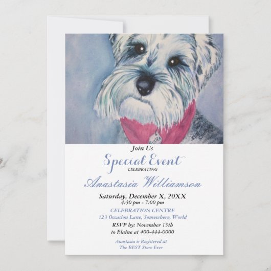 BESONDERE EVENTUELLE PARTY EINLADUNG (Vorderseite)