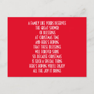 BESONDERE FAMILIE BEI CHRISTMAS FEIERTAGSPOSTKARTE