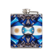 Besondere Flasche mit argentinischem Farbdesign Flachmann (Rückseite)