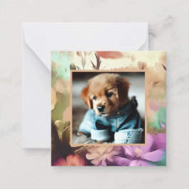 Besondere florale Foto Mitteilungskarte