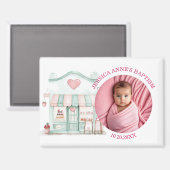 Besondere Foto Mädchen Taufgeschenk Magnet (Vorderseite/Rückseite)