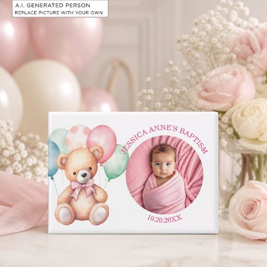 Besondere Foto Mädchen Taufgeschenk Magnet