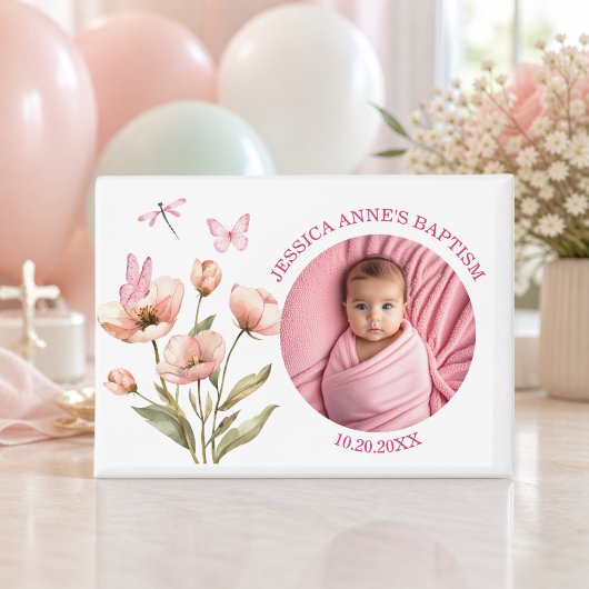 Besondere Foto Mädchen Taufgeschenk Magnet