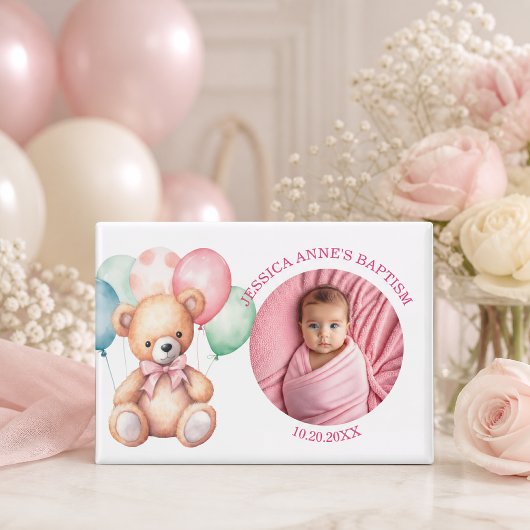Besondere Foto Mädchen Taufgeschenk Magnet