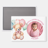 Besondere Foto Mädchen Taufgeschenk Magnet (Vorderseite/Rückseite)