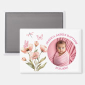 Besondere Foto Mädchen Taufgeschenk Magnet (Vorderseite/Rückseite)