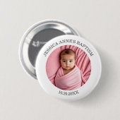 Besondere Foto Mädchen-Taufgunst Button (Vorne & Hinten)