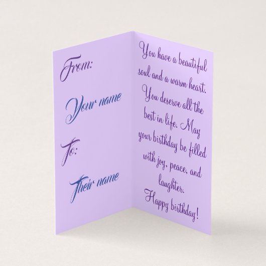 Besondere Geburtskarte (Innenseite)