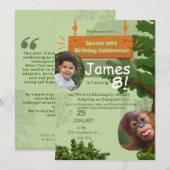 besondere Geburtstagsfeier der wilden Adoption Einladung (Vorne/Hinten)