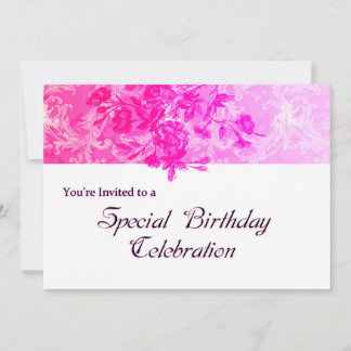 Besondere Geburtstagsfeier (rosa Glühen) Einladung
