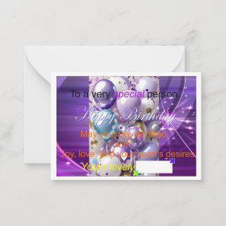 Besondere Geburtstagskarten Mitteilungskarte