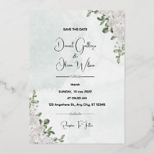 Besondere Gemusterte Hochzeitseinladung Folieneinladung