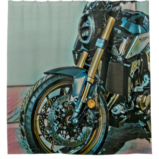 Besondere Geschenke für Motorradfahrer Duschvorhang (Vorderseite)
