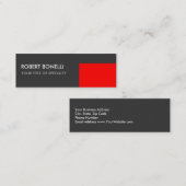 Besondere Grau Rot Elegante Moderne Mini Visitenkarte (Vorne/Hinten)