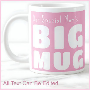 Besondere große rosa C90-Mama & weiße lustige Neuh Jumbo-Tasse