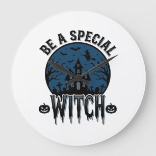 Besondere Hexen Halloween Vintage Gravur Design_1 Große Wanduhr