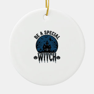Besondere Hexen Halloween Vintage Gravur Design_1 Keramik Ornament
