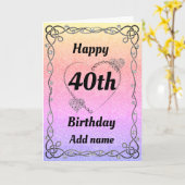 Besondere hübsche 40. Geburtstagskarte Karte (Gelbe Blume)