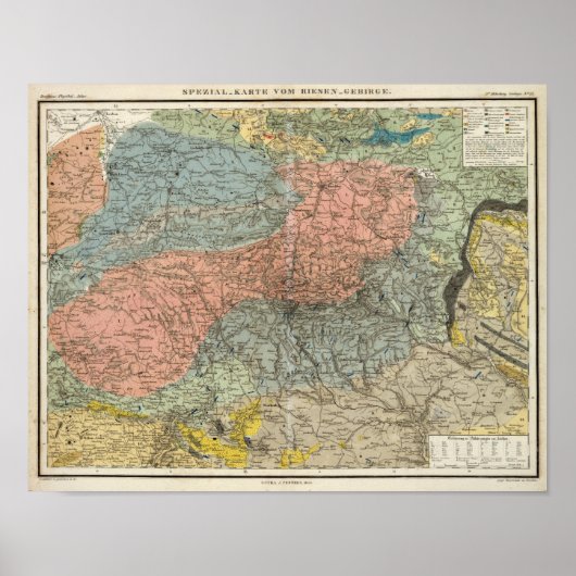 Besondere Karte der Riesengebirge Poster (Vorne)