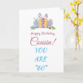 BESONDERE KARTE FÜR DEN "60." GEBURTSTAG DES COUSI (Gelbe Blume)