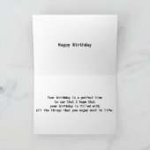 BESONDERE KÄUFE AM TAG **GEBURTSTAG** KARTE (Innenseite)