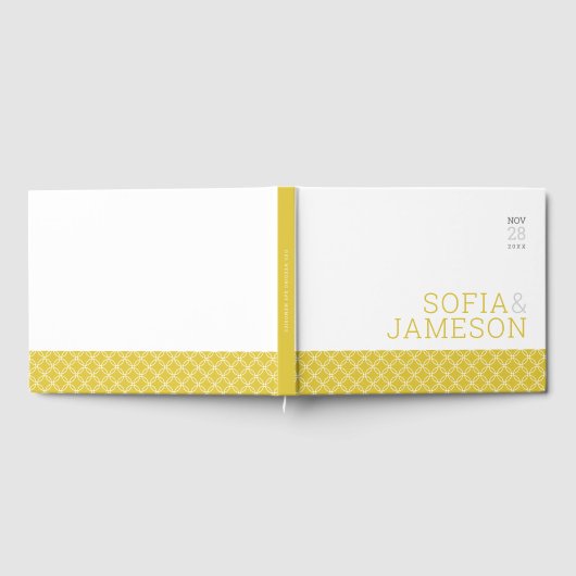 BESONDERE KEEPSAKE einfache moderne Senf gelb Gästebuch (Voll)