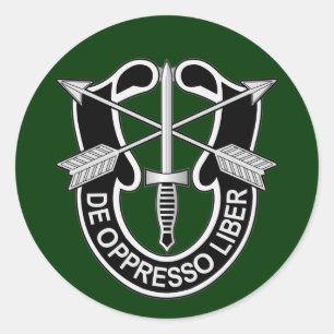 Besondere Kräfte DUI - de Oppresso liber Runder Aufkleber
