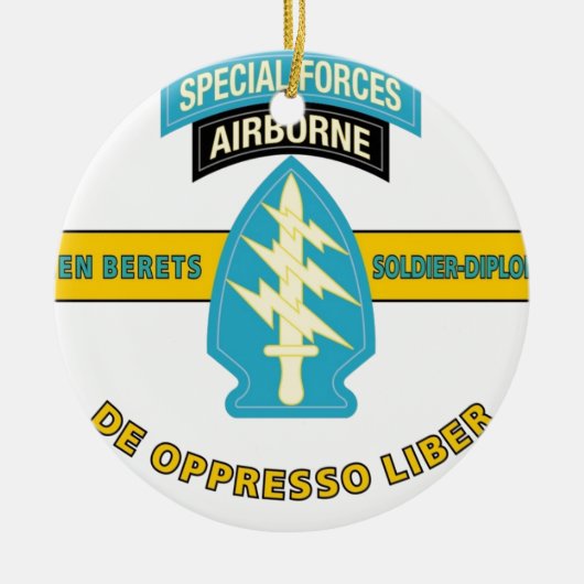 BESONDERE KRÄFTE IM FLUGZEUG "DE OPPRESSO LIBER" KERAMIK ORNAMENT (Vorne)