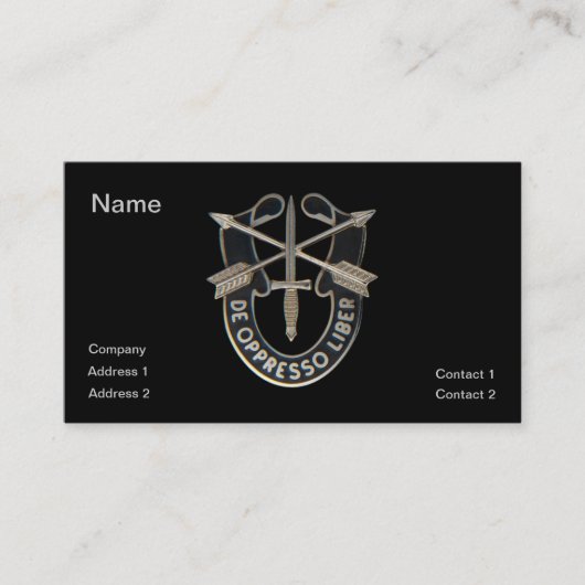 Besondere Kräfte Visitenkarte (Vorderseite)