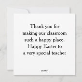Besondere Lehrerin Frohe Ostern Grußkarte Feiertagskarte (Rückseite)