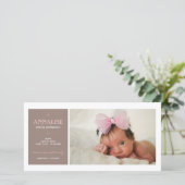 Besondere Moment Foto Baby Girl Geburtserklärung Ankündigung (Stehend Vorderseite)