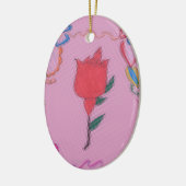 Besondere Rose Keramik Ornament (Links)