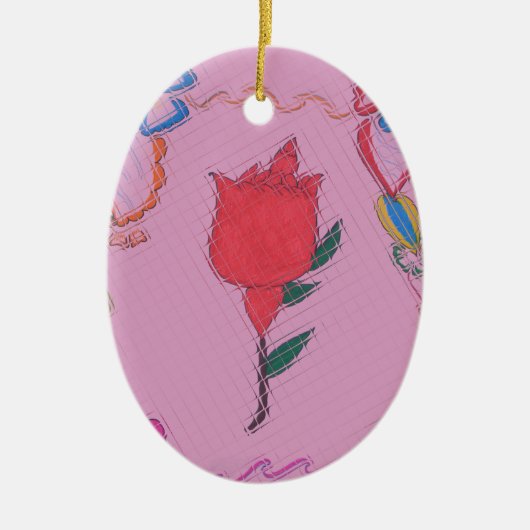 Besondere Rose Keramik Ornament (Vorne)