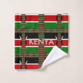 Besondere schöne kenianische Flaggenfarben Badhandtuch Set (Waschlappen)