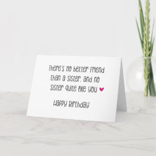 Besondere Schwester Birthday Card Karte