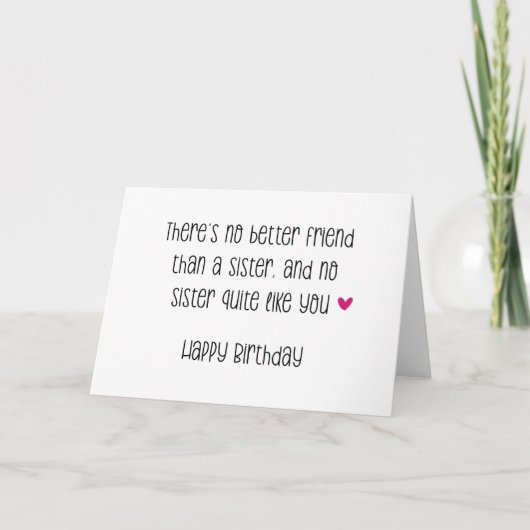 Besondere Schwester Birthday Card Karte (Vorderseite)