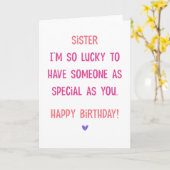 Besondere Schwester Birthday Card Karte (Gelbe Blume)