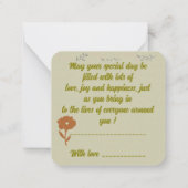 Besondere Tageswünsche Mitteilungskarte (Rückseite)