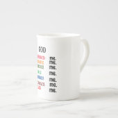 BESONDERE Tasse "GOD DESIGNEED ME" (Vorderseite Rechts)