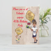 Besondere Überraschung 40. Geburtstag Party Einladung (Stehend Vorderseite)