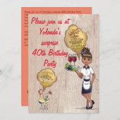 Besondere Überraschung 40. Geburtstag Party Einladung (Vorne/Hinten)