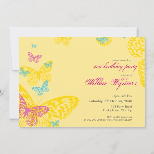 BESONDERE VERANSTALTUNG: Schmetterlinge 6L Einladung (Vorderseite)